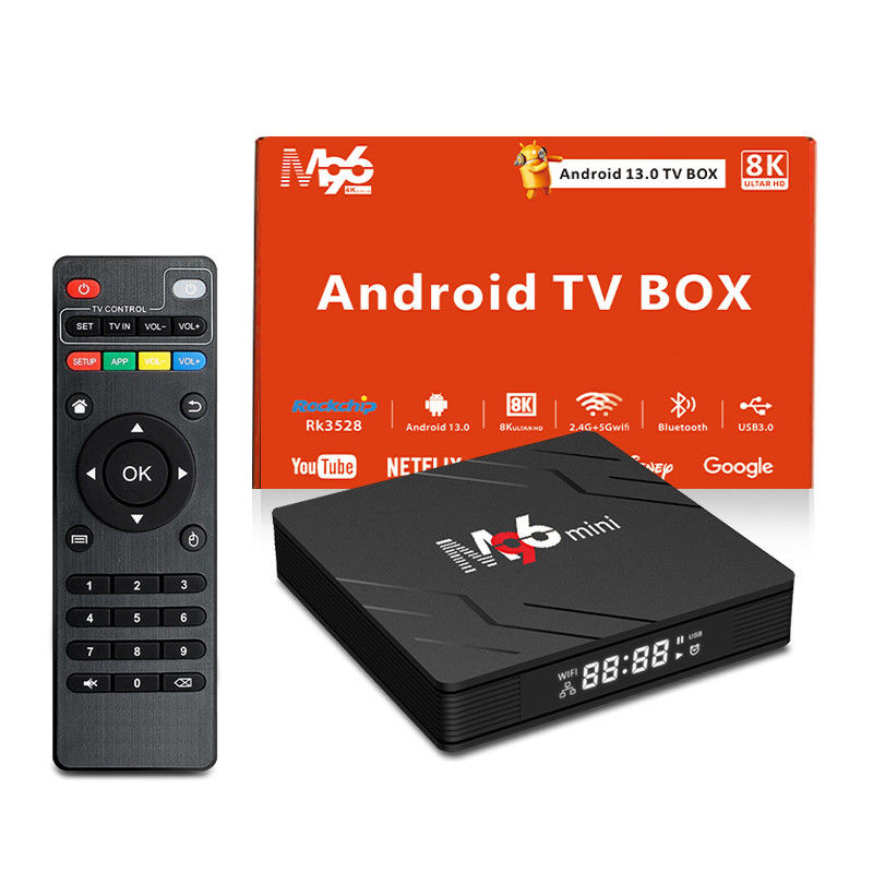 Dayanıklı Akıllı TV Kutusu M96 Mini H.265 4K 75 fps 10 Bit 2.4G 5G BT5.0WIFI6