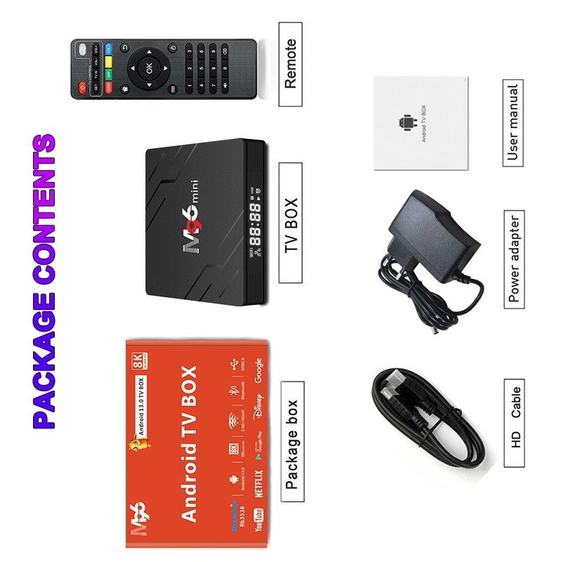 HDMI 2.1 Akıllı Medya Kutusu Sabit, taşınabilir Android TV Kutusu Akıllı TV için