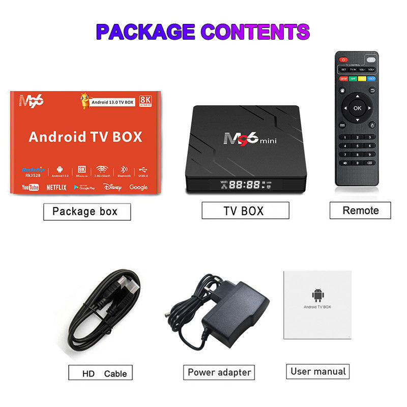 5G BT5.0WIFI6 Android 13.0 TV Kutusu M96 Mini 4GB DDR4 RAM 2.4G