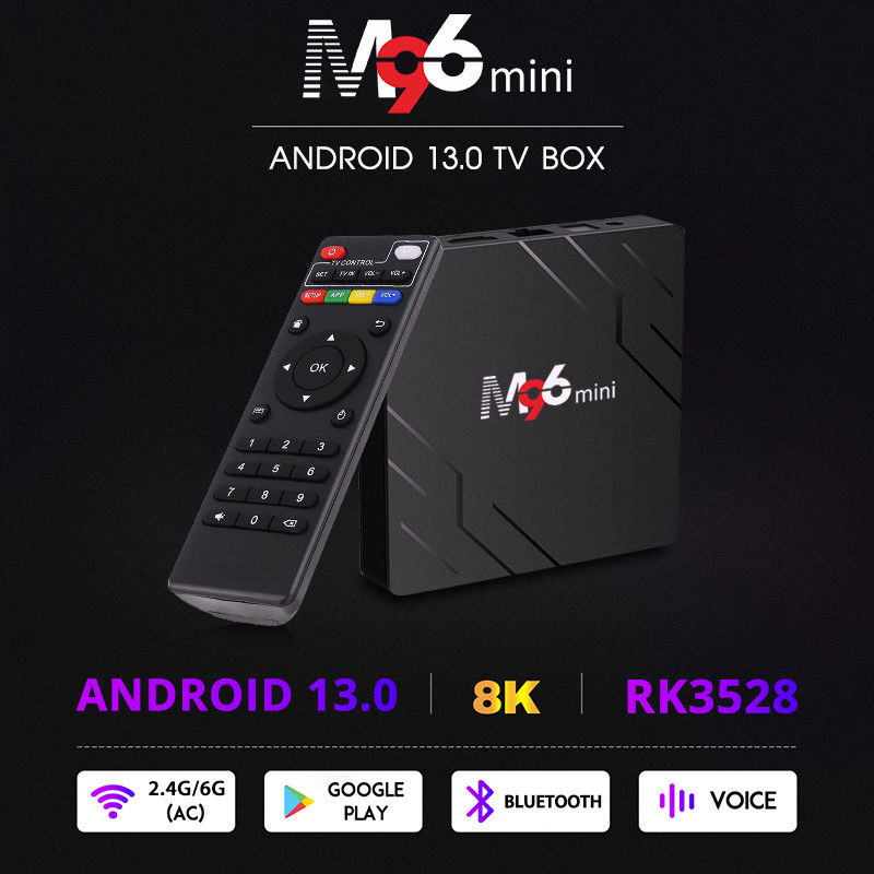 BT5.0WIFI6 Android 13.0 TV Kutusu M96 Mini 4GB DDR4 RAM 2.4G 5G