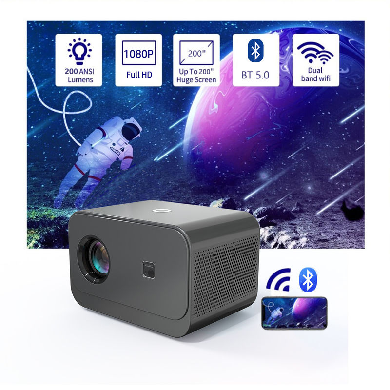 Ön projeksiyon 1024*600P Yeni Ürün Elektrik Fokusu LED+LCD HDMI Akıllı Projektor