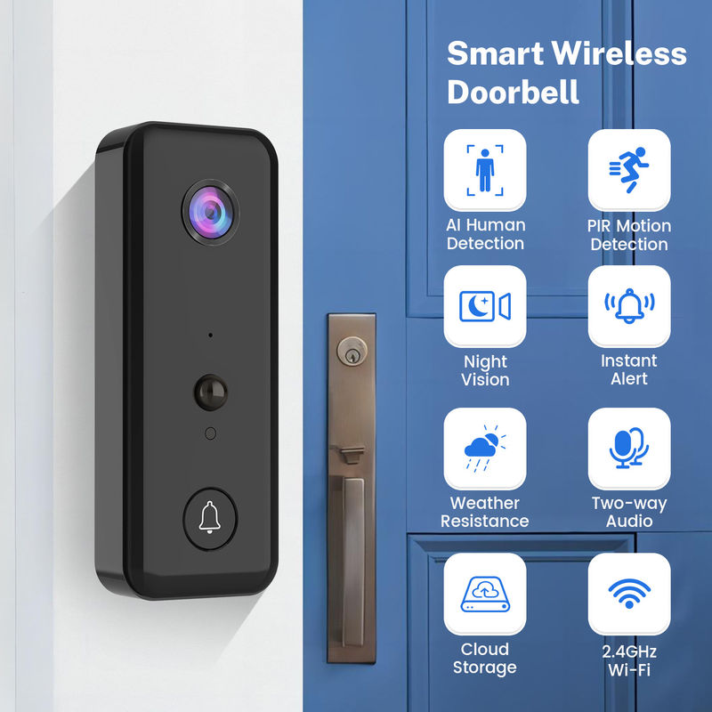 Akıllı Bulut Depolama Kamera WiFi Ağı ile Görsel Kapı Zili H9, Ev Daireleri İçin Uygulama Destek