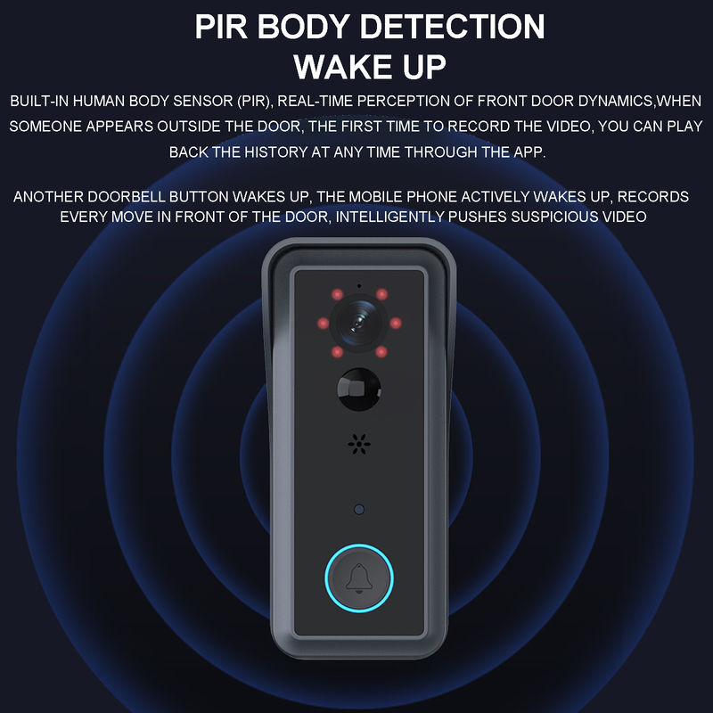 Ev Güvenliği Kablosuz Zil Kapı Zili Video Akıllı WiFi Kapı Zili 1080P Kamera Intercom Kablosuz Kapı Zili