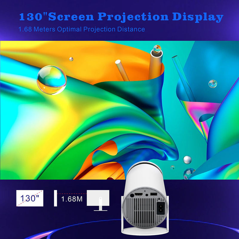 Multiscene HY300 Mini LED taşınabilir projektör, Ev için hafif kompakt projektör